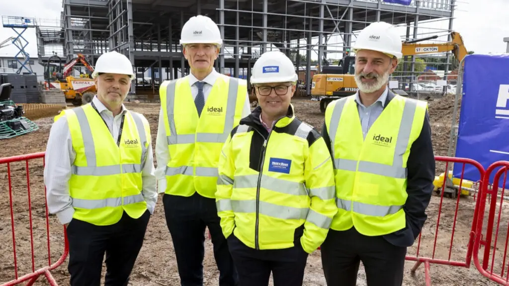 construction milestone reached on ideal heating rd centre business manchester