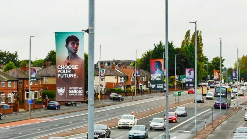 cp media takes full control of lamppost banners business manchester