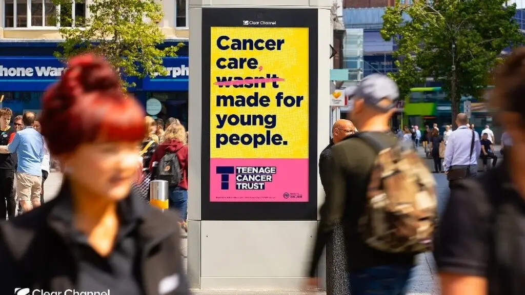 campaign highlighting teenage cancer trusts impact on cancer care business manchester