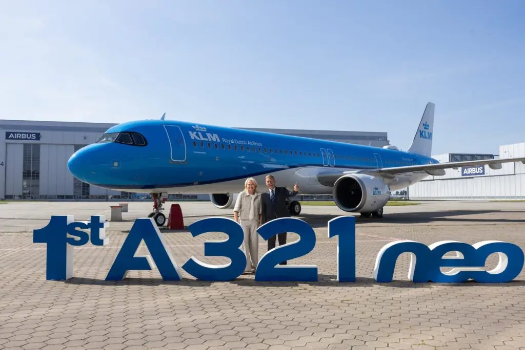 dutch national carrier welcomes first airbus a321neo business manchester