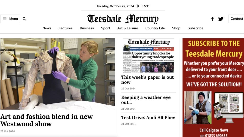 Historic Teesdale Mercury Acquired by Barrnon Media